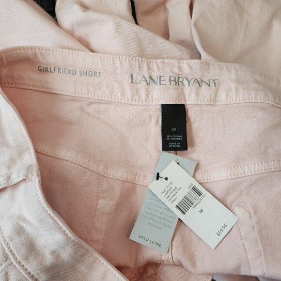 Lane Bryant Girlfriend Short Stretchy Zipper Fly Blush Pink Modest Shorts 28 NWT - Picture 7 of 12